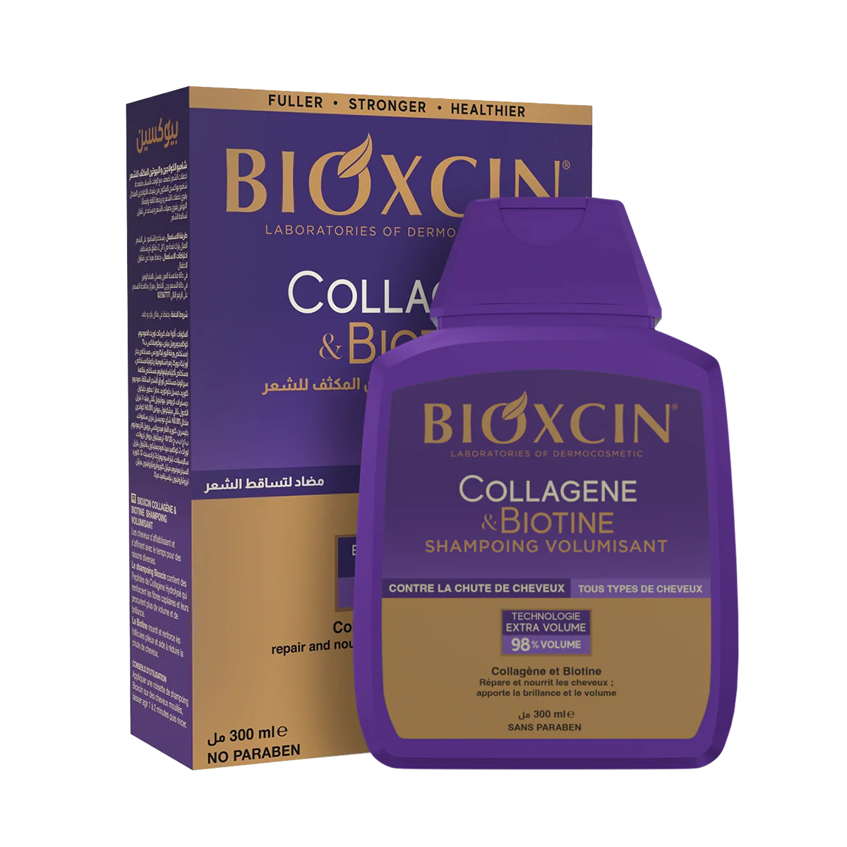 Shampoing volumisant — COLLAGENE & BIOTINE — Bioxcin Algérie